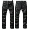 Jeans masculins automne design de mode imprimé noir étirement haut de gamme de marque haut de gamme pantalon décontracté