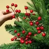 Decorative Flowers 1/20PCS Artificial Red Berry Stamen Bouquet Foam Cherry Wedding Party Xmas Wreath Home Decoration DIY Gift Box