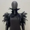 Schals Feder Achselzucken Schal Gothic Punk Cape Nature Women Halloween Cosplay Bühnenshow Kostüm