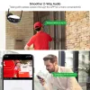 カメラWiFiカメラ4K 8MP HDパノラマ180°幅幅の屋外IPカメラDuallens 4MPオーディオビデオ監視CCTVセキュリティ保護