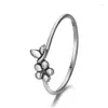 Pierścienie klastra S925 Sterling Sier Flower and Leaves Fashion Fine Jewelry Pierścień dla kobiety Girl Party Gift Design 2024 Drop dostawa otkok