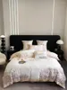 Ensembles de literie Set Set Butterfly Flowers broderie Large Edge Process 1000TC Egyptian Cotton Hover Cover Lit Sheet