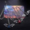 Collane a sospensione Neo Gothic Bat Crystal Collana a ciondolo Netro Retro Acrilico Collana pietra gemella per donne uomini Fashi