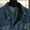 Luxury Jean Veste Joupes de manteau pourdies Bouton Robe de cardigan Personnalité de veste à manches longues survassement de la marine