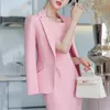 Werkjurken luxe vrouwen set 2024 in Office Lady Professional Business Two -Piece vrouwelijke blazer met jurk