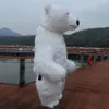10ft Riesen aufblasbares Eisbärenkostüm für Erwachsene, Pelz -Plüsch -Maskottchenanzug, tierische Charakter aufgeblähtes Kleidungsstück für Partyereignisse