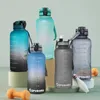 Water Bottles Half Gallon Bottle 2000 Ml Large Capacity Motivational BPA-free Leak-proof Lid Drink Jugs With Time Marker Sports Outdoor