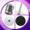 Microphones 4PCS Retro Microphone Props Modèle Microphone Microphone Microphone Toy Microphone Table de la table, argent