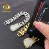 Hip Hop Necklace Iced Out Silver Moissanite Clasp 18mm14mm Stainless Steel Cuban Chain Gold Braceletlocket necklaces