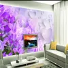 Bakgrunder 3D Purple TV Bakgrund Väggdekoration Målning Modern tapeter för vardagsrum