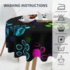 Tischtuch farbenfrohe Hund runde Tischdecke lustige waschbare Polyester Dekorative Abdeckung für Party Dining Bankett 60 Zoll