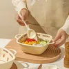 ボウルズ日本のセラミックヌードルボウルフルーツサラダライス食器スープかわいい漫画二重耳