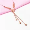Chains 585 Purple Gold Necklace Plated14K Rose Flower Tassels Fashion Elegant Pendant Light Luxury Wedding Jewelry For Women