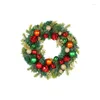 Flores decorativas 15 "Artificial Christmas Wreath Pinhe Afles para janelas da porta da frente Sala de estar e Deco ao ar livre interno