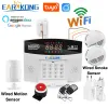 Kits tuyasmart wired sem fio 433mHz wifi gsm home ladrão securate alarm system smart casa inglês russo espanhol 8 idioma