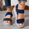 Sandalen vrouwen wiggen mesh midden hakken casual schoenen zomer merk slippers 2024 gezellige wandeljurk slippers mujer pumps glijbanen