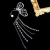 Fashion Fashion Crystal Butterfly Clip Oreger per donne Porta perle Auricolare Nappe Abbattini Gioielli Gioielli Clip Gifts240408