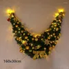 Decoratieve bloemen Kerstmis rattan 160 cm luxe gecodeerde el raam supermarkt ornament hoorn deurkrans