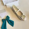 Designer Scarpe da fondo piatto di lusso di lusso Ballet in pelle genuina Falt Falt Tround Casual Party Shoe Times 35-40