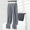 Classici di alta qualità estiva lavoro a quadro di pantaloni sottili maschi Business Fashion Grey Black Party Casual Formale Pantaloni Maschio 38 240407