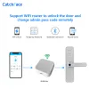 Lås silver smart fingeravtryck dörrlås säkerhet elektronisk smart bluetooth digital app knappsats kod frid card nyckelfri lås