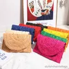 Evening Bags Corn Husk Weave Clutch Bag Women Ladies Fashion Simple Solid Str Clutch Bag Evening Summer Casual Vacation Large Purse Woman