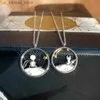 Collane a ciondolo 2pcs coppia collana Prince Little Fox Titanium in acciaio Glossy Catena Glossy Necklace San Valentino Gioielli Anniversario Gift24QVAD