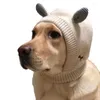 Hundkläder Pet Huvudbonadens höst- och vinteröron plus sammet stickat stort gyllene hår varm vindtät hatt