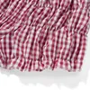 Синкцин Красная и белая клетчатая шорты Y2K Женская эластичная талия reuffles Торт.
