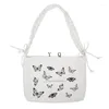 Sac Fashion Butterfly Femmes Canvas Tissu de tissu en coton Sacs de corps cross-body Dame des design de sangle à crampons de grande capacité