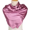 Luxuremerk Silk SCARF Dames Satijn Solid kleur Hijab sjaals moslim pareo bandana vrouwelijke sjaal wrap headband foulard 9090 cm 240408