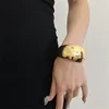 Pulseira xialuoke unisex metal curvo sambra lisa pulseiras abertas para mulheres homens punk hip-hop jóias de festa
