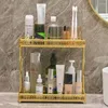 Storage Boxes 2 Layers Iron Art Shelf Rack Skin Care Cosmetics Lipstick Organizer Unit For Bathroom Finishing Table