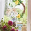 Dekoracyjne kwiaty światła wieńca na zewnątrz 40x40cm wiklinowy wystrój domu kwiat do drzwi lub liter ściennych z