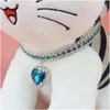 Obroże dla psów błyszczącego kołnierza kołnierza kotem serce Diamentowa biżuteria naszyjnik Pet Bling Księżniczka