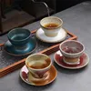 Tasses japonaises vintage en céramique Espresso tasse latte tasse de café créatif thé glacé avec plateau