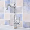 Bathroom Sink Faucets Polished Chrome Basin Faucet 360 Swivel Single Handle Cold Mixer Tap Kitchen Nsf678