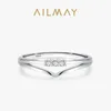 Cluster Rings Ailmay 925 Sterling Silver Fashion Elegant Clear CZ Stapble Finger for Women Girls Wedding Statement Fine Jewelry Gift