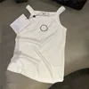 Beskuren tank broderad bokstav t skjortor sexig slingväst för kvinnor designer casual tanks toppar sport tees