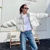 Design Women Stand Collar Wam Dikke Cotton Pedded Short Parka Coat SML