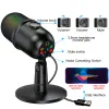 Microfones RGB USB Condenser Microphone Professional Vocals Streams Mic Recording Studio Micro för PC YouTube Video Gaming Computer