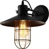 Vägglampa vintage inomhusdekorbelysning E27 LED -lampor Black Iron Cage Glass Lampskärm Restaurang vardagsrum