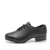 Chaussures de danse Élastique ouverture droite Sole Tap femme Imitation noire baskets en cuir Step Enfants Grands