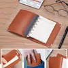 Planner Pu Business Leather Loose-feuille Set Pocket Book Book Portable Mini Notebooks and Journals Travelers