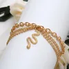 Boho Gold Color Tassel Chain Bracelet Anklet Charms SnakeStarfishHeart Sexy Leg Ankle On Foot 240408