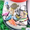 Acessórios para peças de sapatos MOQ 20pcs PVC Deep Sea Fish Charms Sandals Sapatos Decoração Ornamentos de Slipper Drop Deliver