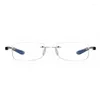 Sonnenbrille Square Lesebrille Unisex Blue Light Blocking Frameless Presbyopia Frauen trendy Randless weit Sehne Brille