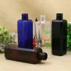 Lagringsflaskor 500 st/Lot 100 ml fyrkantig plastfyllningsbar med skruv aluminium metall toppmössa kosmetiska verktyg injektionsflaska