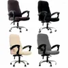 Couvre-chaises Luxury Stretch Spandex Solid Anti-Dirty Computer Cover Soutr Coule amovible Hlebouts pour chaises de bureau noir