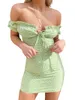 Lässige Kleider Frauen akutes Sommer kurzes Kleid grün